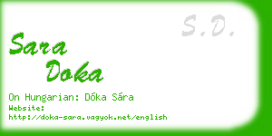 sara doka business card